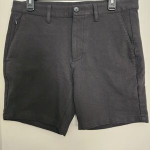 True Classic Chino Shorts Mens 32 Black Excellent Stretch 7 Inseam Hidden Pocket